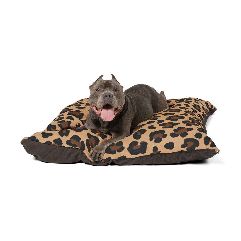 Leopard Print Plush Pet Bed | Cozy Decorative Dog & Cat Cushion
