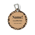 Leopard Print Personalized Pet Tag – Custom Engraved Cat & Dog ID Tag