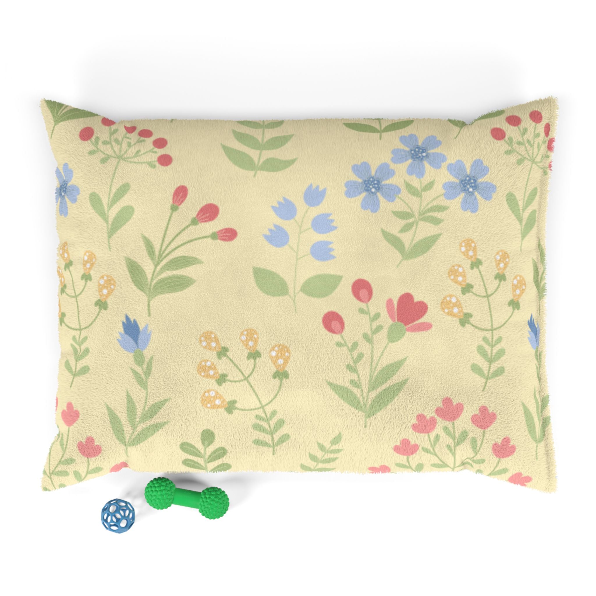 Floral Pastel Pet Bed | Cozy Spring Garden Dog & Cat Cushion