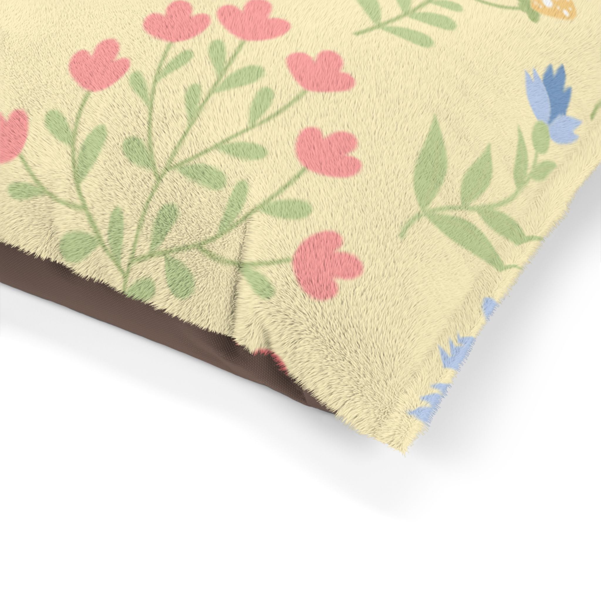 Floral Pastel Pet Bed | Cozy Spring Garden Dog & Cat Cushion
