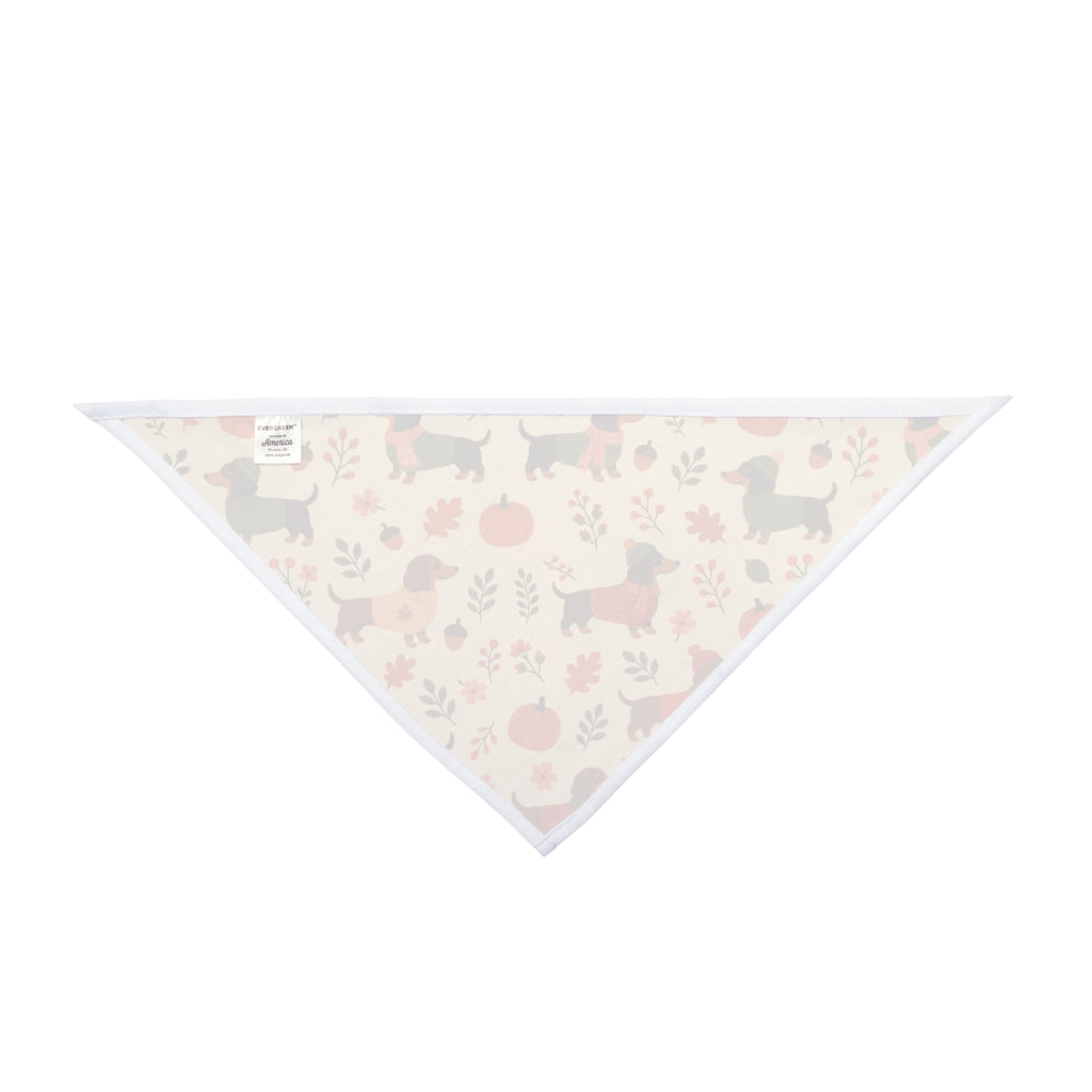 Autumn Dachshund Pet Bandana Fall Leaves & Pumpkins Dog Scarf