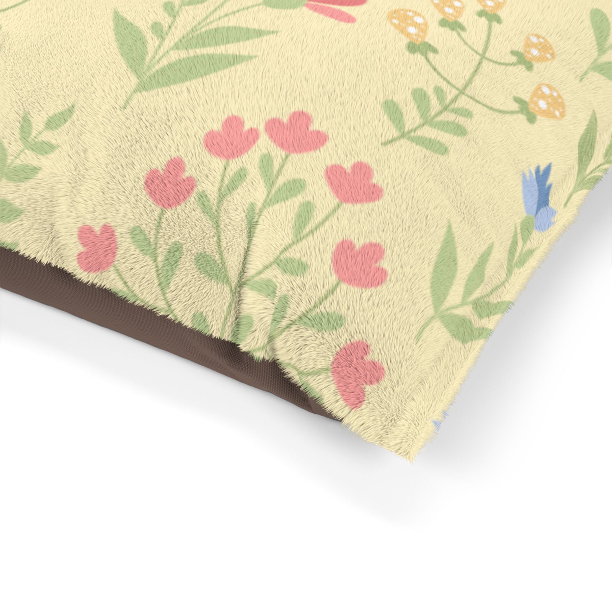 Floral Pastel Pet Bed | Cozy Spring Garden Dog & Cat Cushion