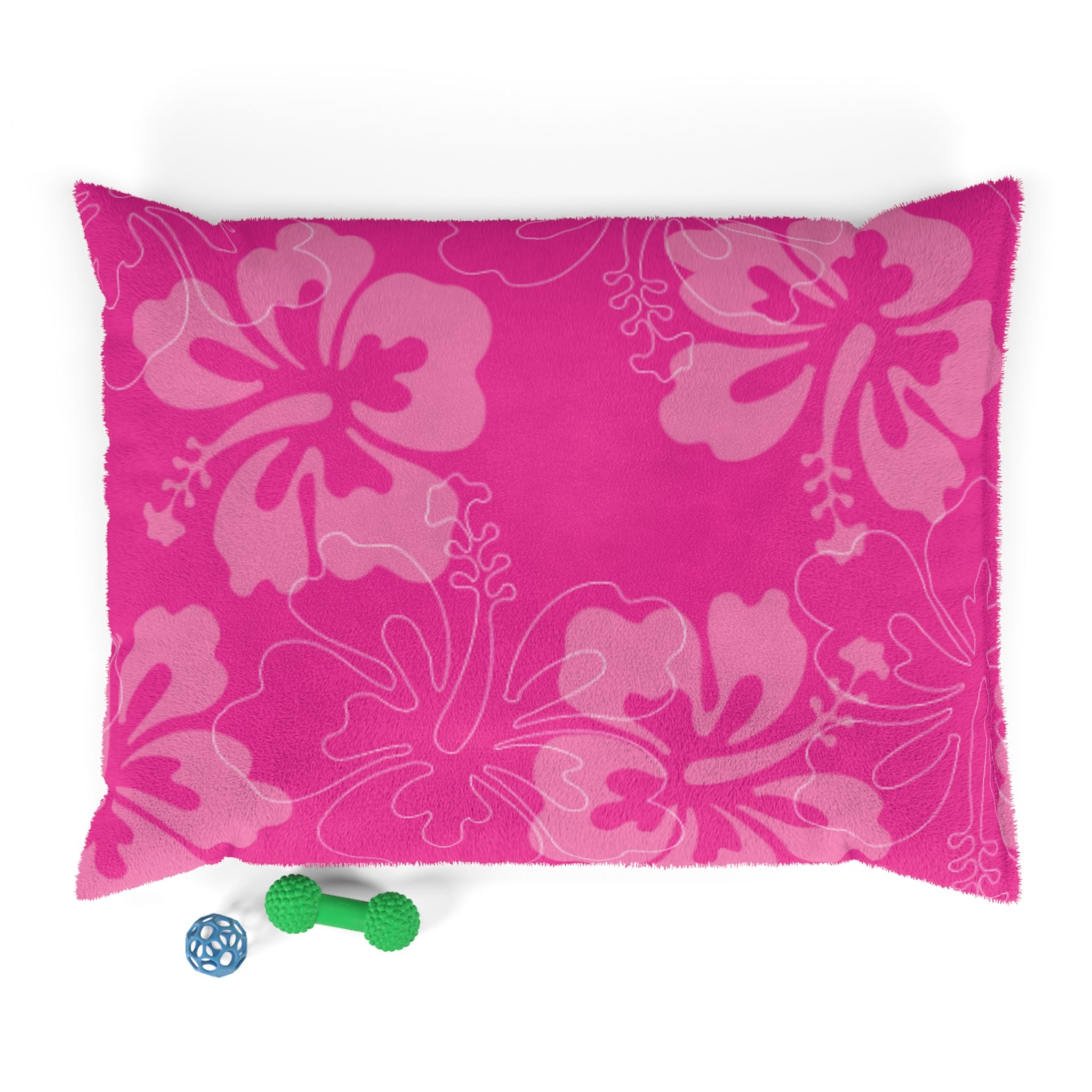 Pink Hibiscus Pet Bed | Floral Dog & Cat Cushion