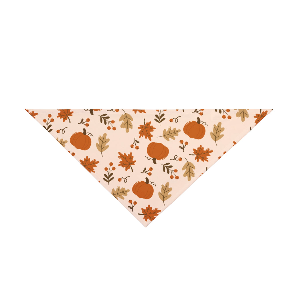 Autumn Pumpkin Pet Bandana – Fall Leaves Dog & Cat Scarf