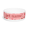 Strawberry Personalized Pet Bowl  Custom Name Dog & Cat Food Dish