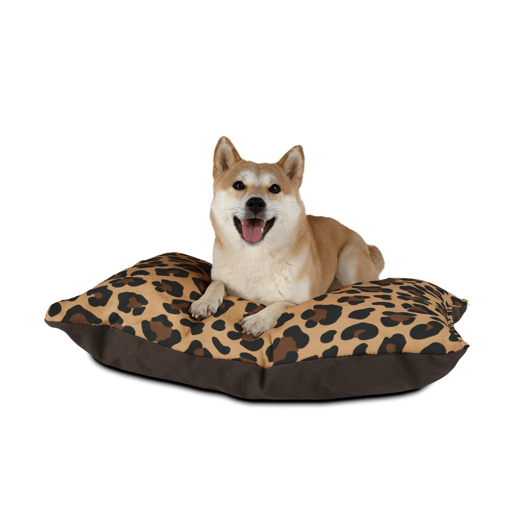 Leopard Print Plush Pet Bed | Cozy Decorative Dog & Cat Cushion