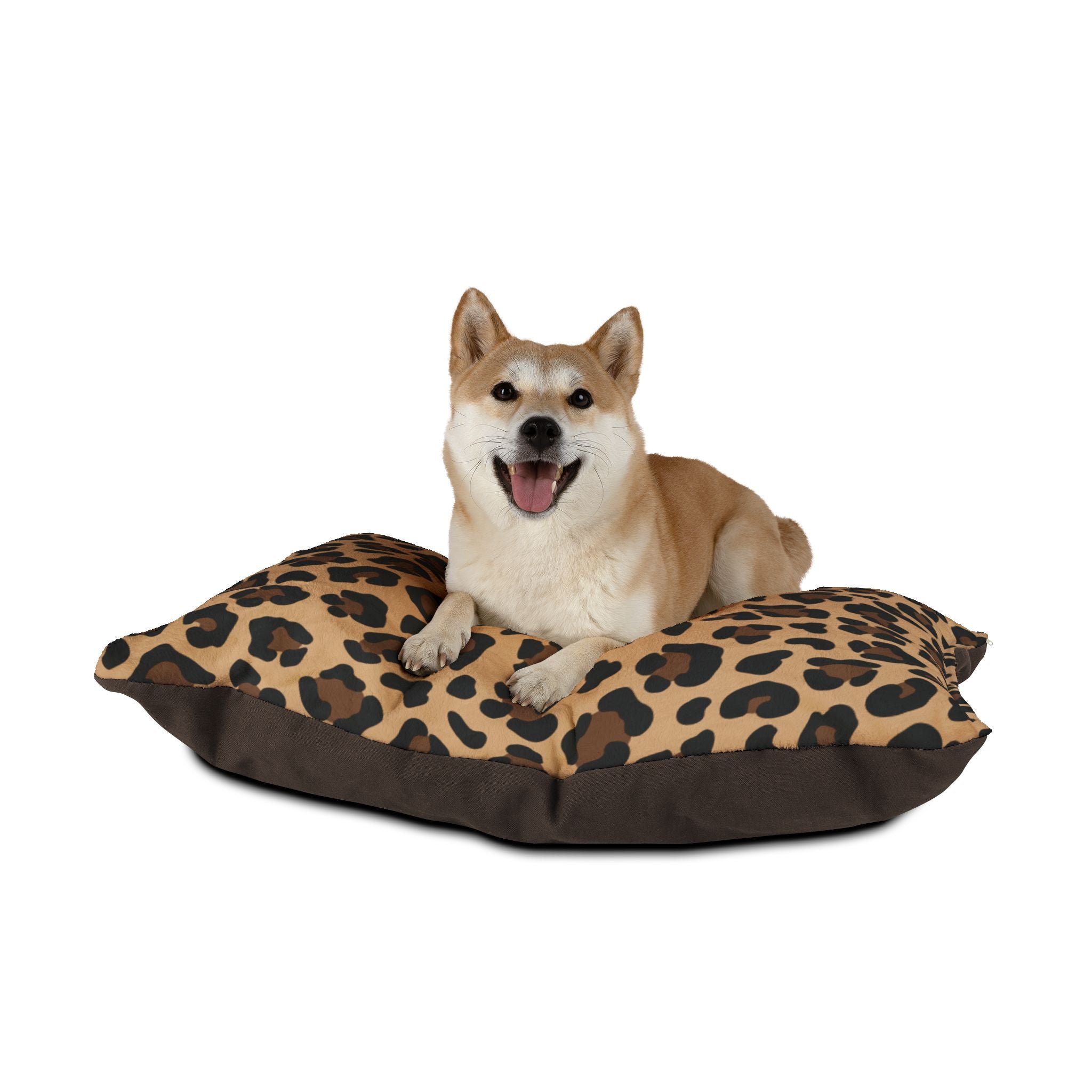 Leopard Print Plush Pet Bed | Cozy Decorative Dog & Cat Cushion