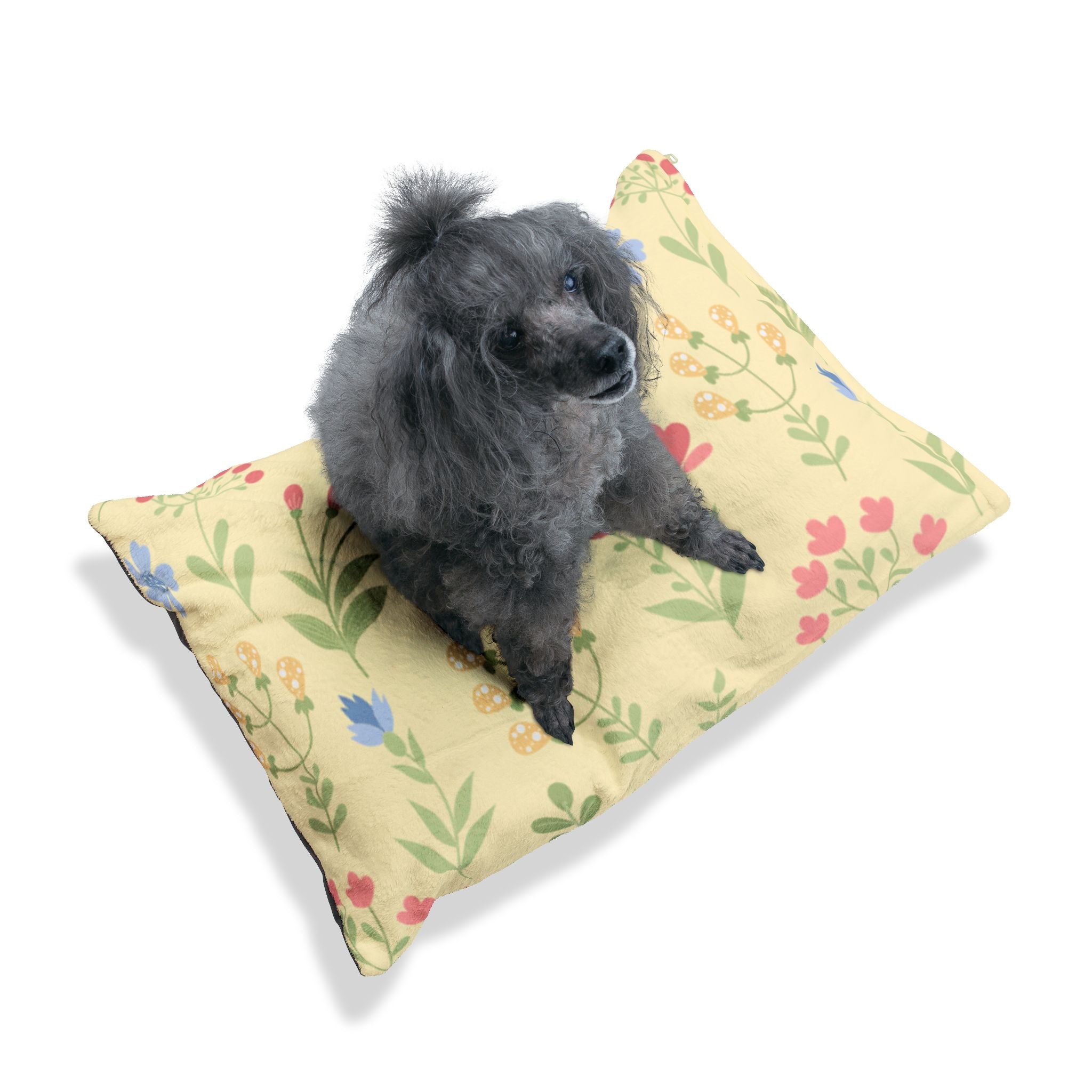 Floral Pastel Pet Bed | Cozy Spring Garden Dog & Cat Cushion