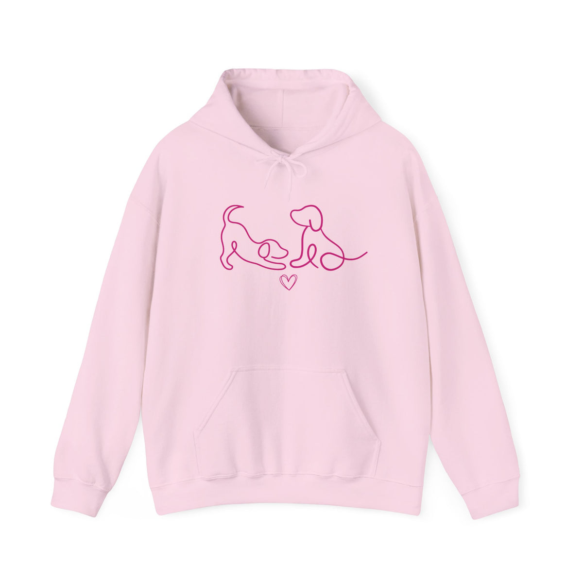 Dog Mom Hoodie  Minimal Line Art Dogs with "Dogs leave paw prints on your heart forever" Back Text