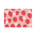 Strawberry Daisy Pet Food Mat (12x18)  Cute Non-Slip Feeding Placemat for Cats & Dogs