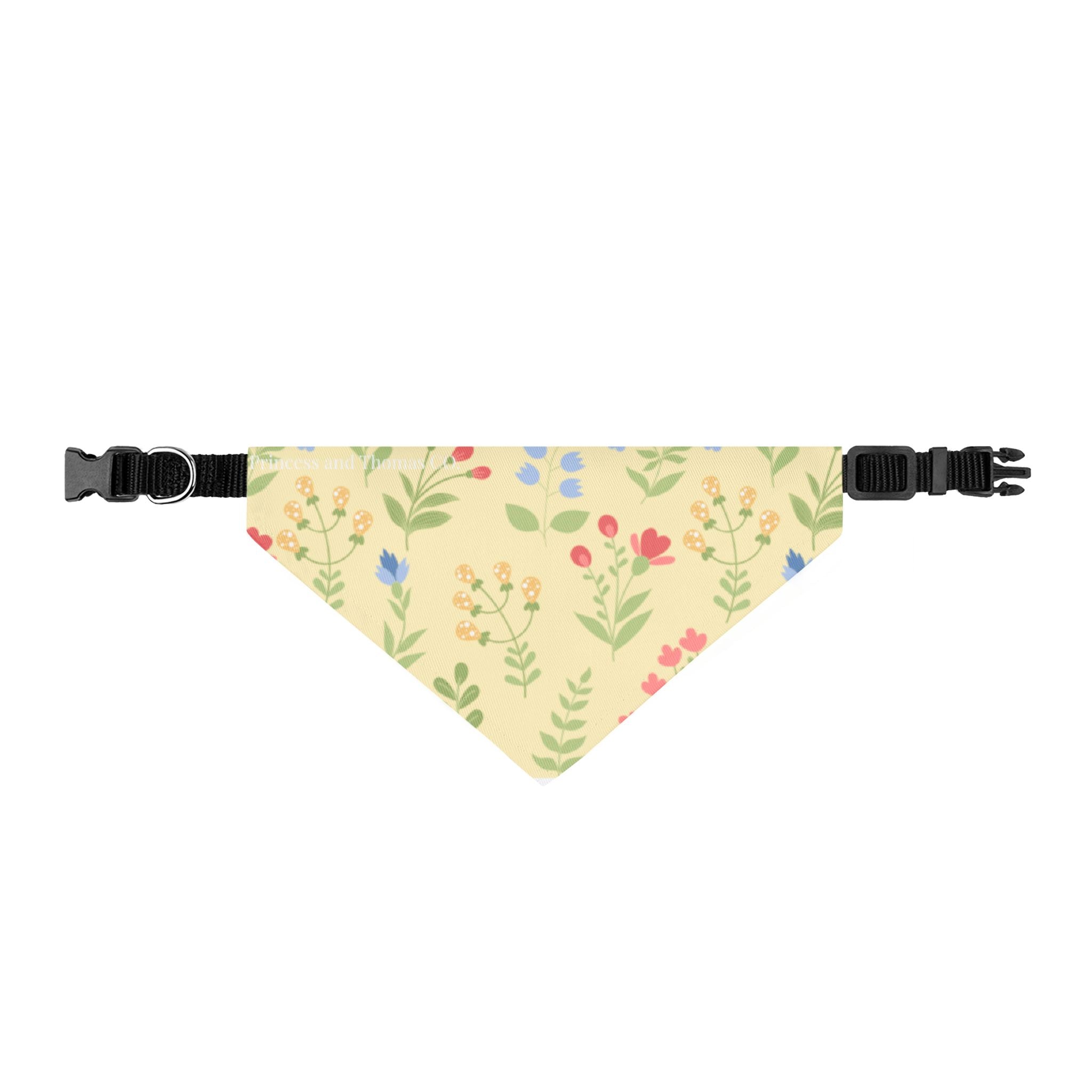 Floral Clip-On Pet Bandana | Pastel Wildflower Collar Accessory