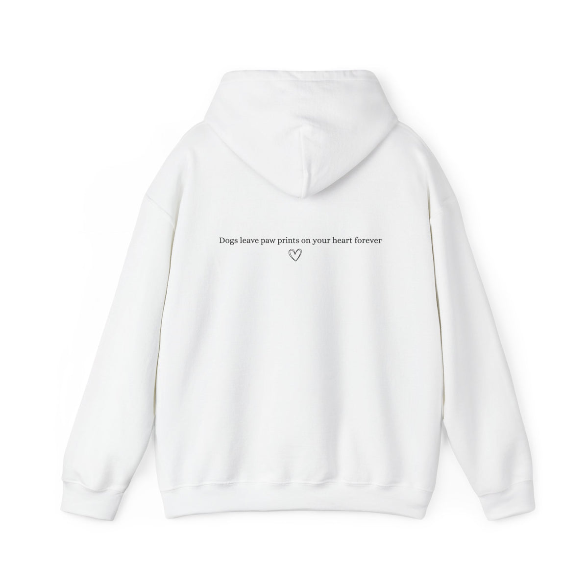 Dog Mom Hoodie  Minimal Line Art Dogs with "Dogs leave paw prints on your heart forever" Back Text