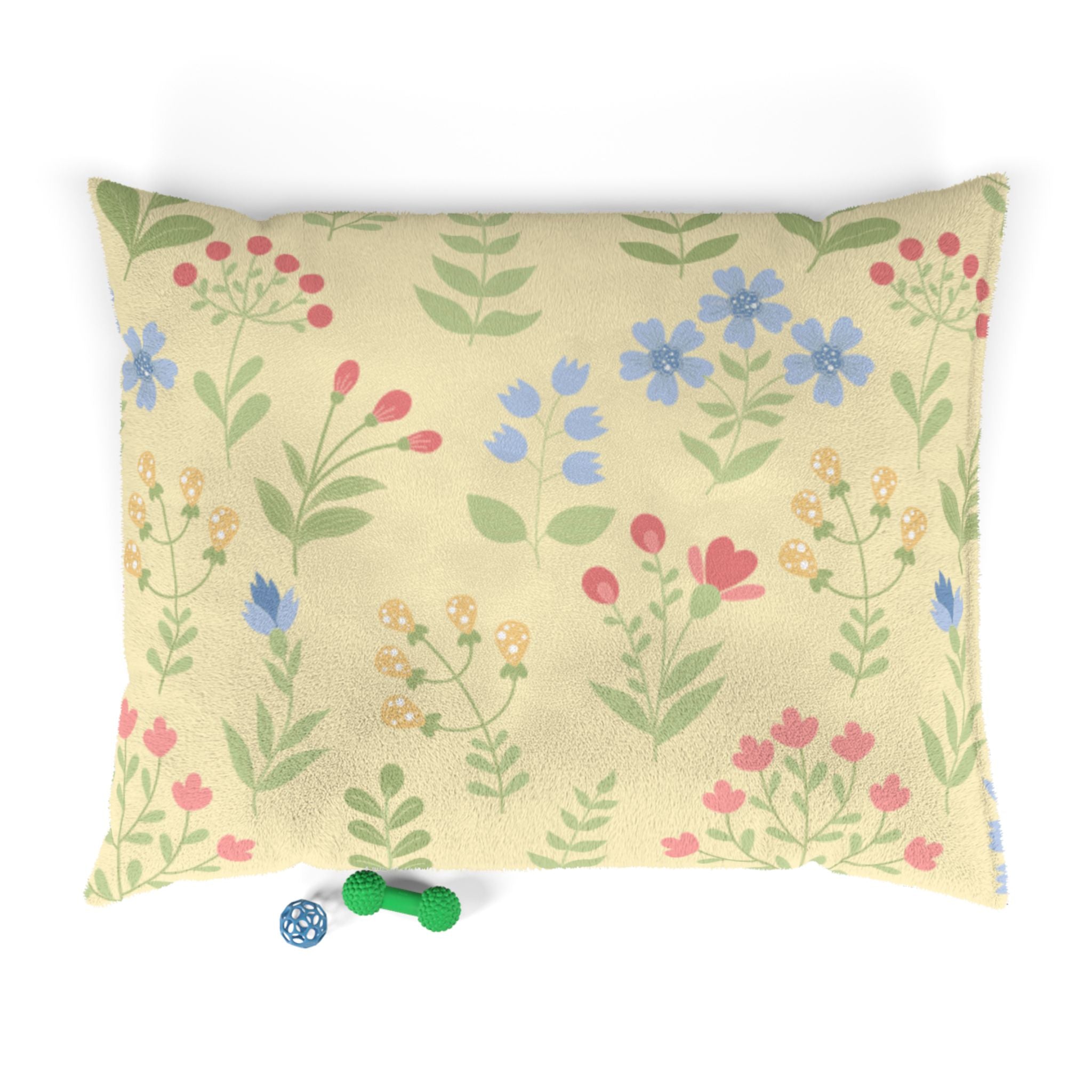 Floral Pastel Pet Bed | Cozy Spring Garden Dog & Cat Cushion
