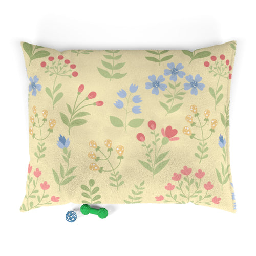 Floral Pastel Pet Bed | Cozy Spring Garden Dog & Cat Cushion