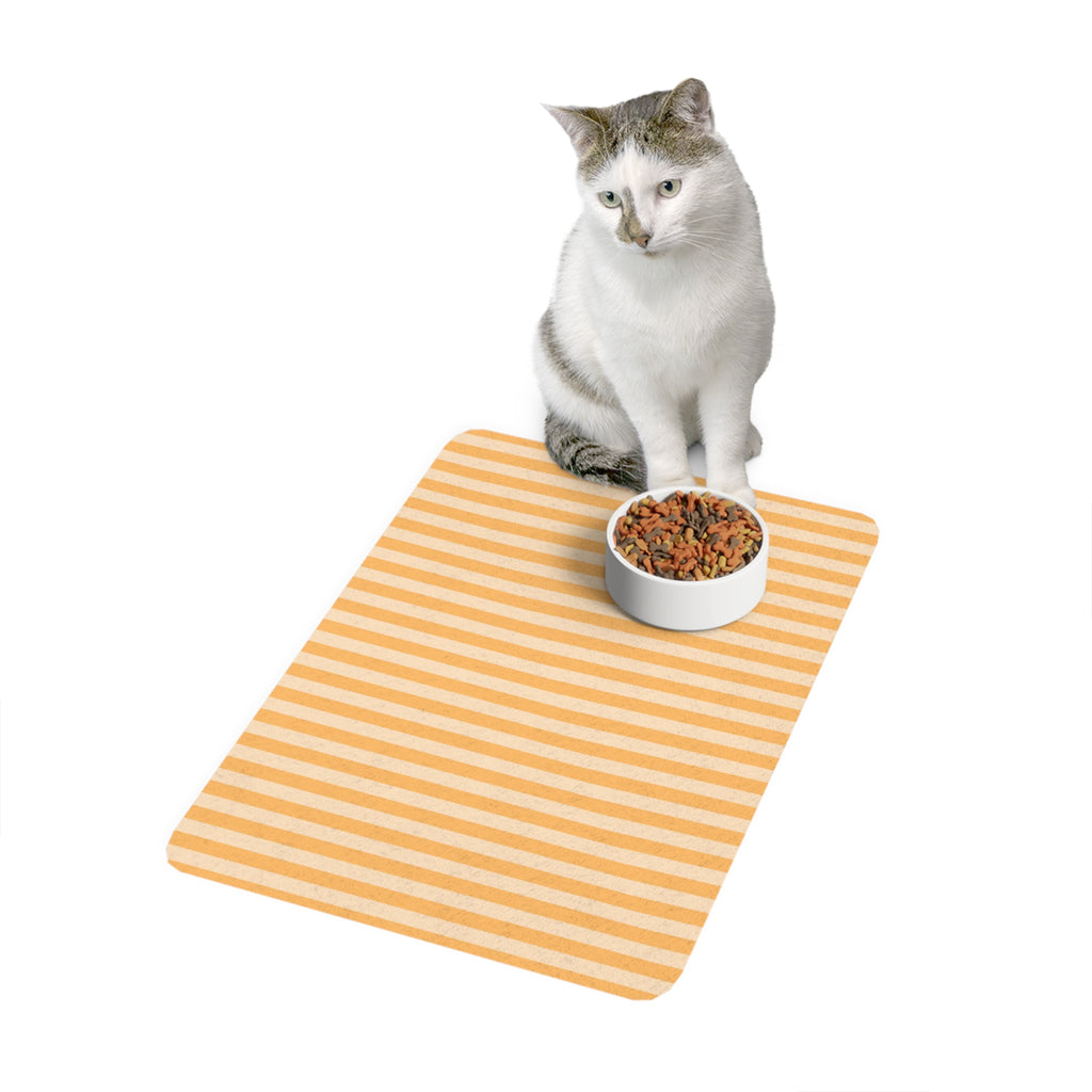 Striped Pet Food Mat (12x18) – Non-Slip Waterproof Placemat for Cats & Dogs
