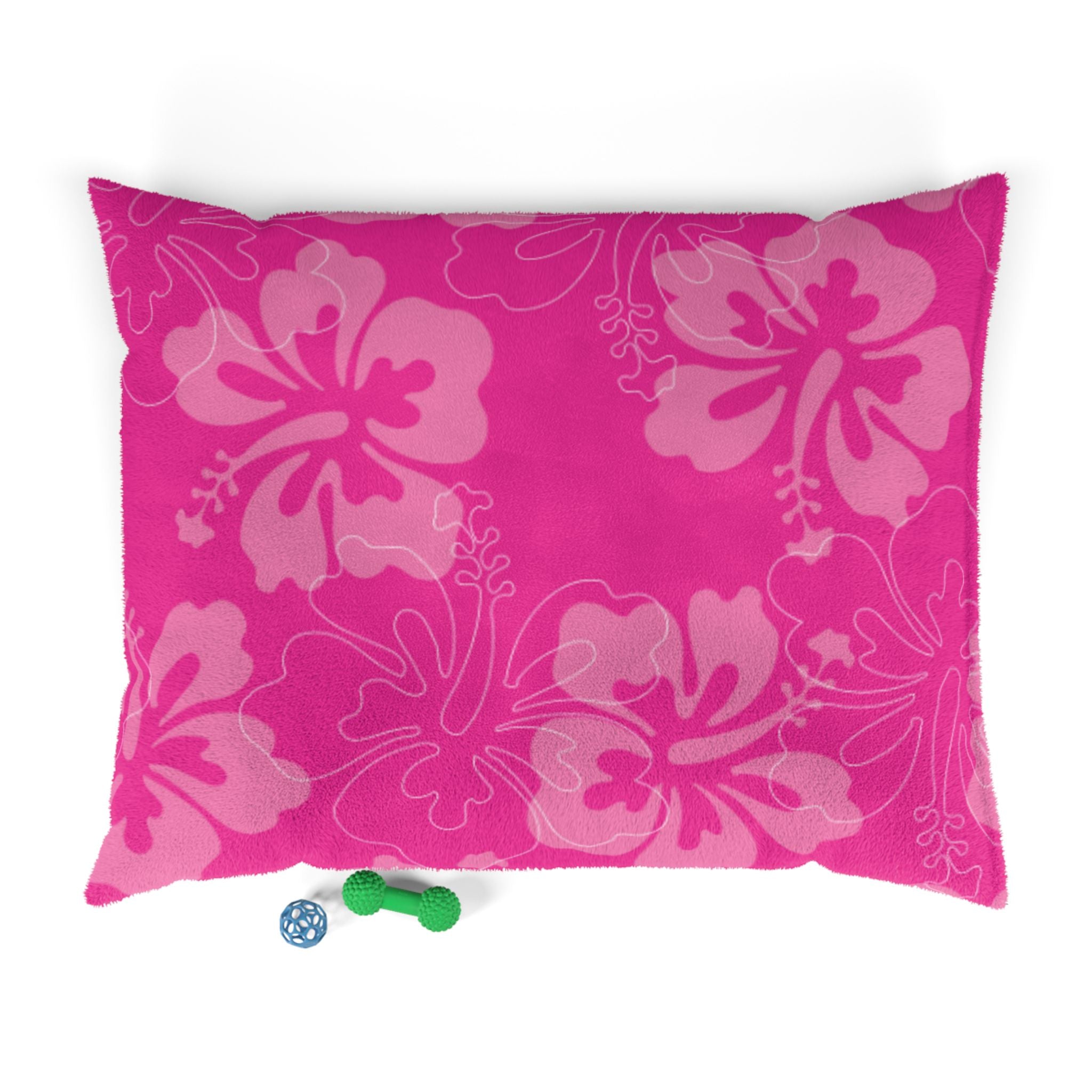 Pink Hibiscus Pet Bed | Floral Dog & Cat Cushion