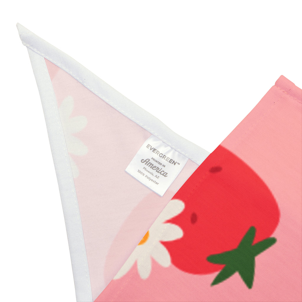 Strawberry Daisy Pet Bandana  Pink Floral Dog & Cat Neck Scarf