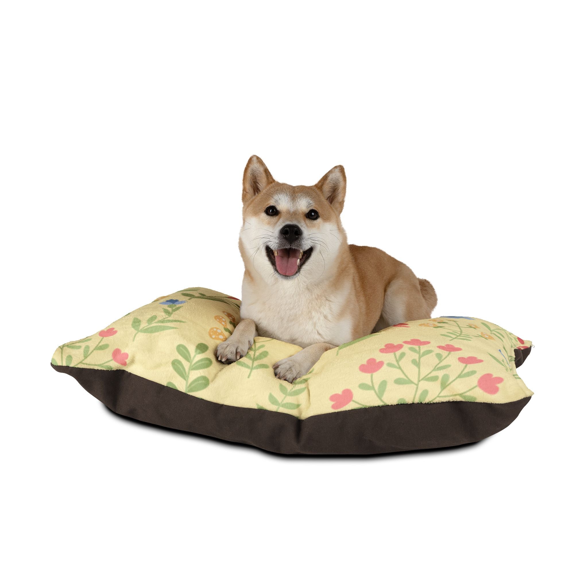 Floral Pastel Pet Bed | Cozy Spring Garden Dog & Cat Cushion