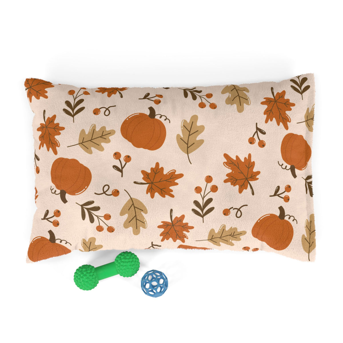 Autumn Pumpkin Pet Bed  Cozy Fall Dog & Cat Cushion