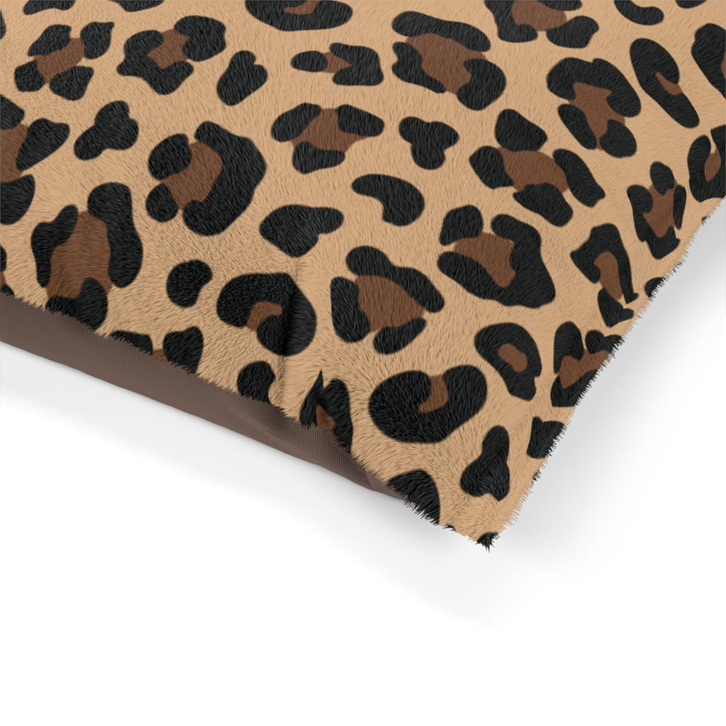Leopard Print Plush Pet Bed | Cozy Decorative Dog & Cat Cushion