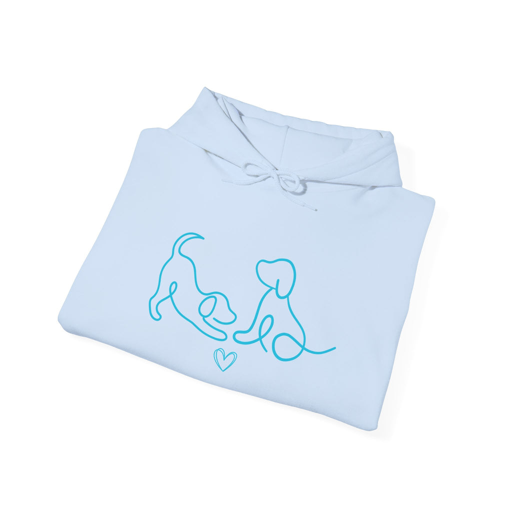Dog Mom Hoodie  Minimal Line Art Dogs with "Dogs leave paw prints on your heart forever" Back Text