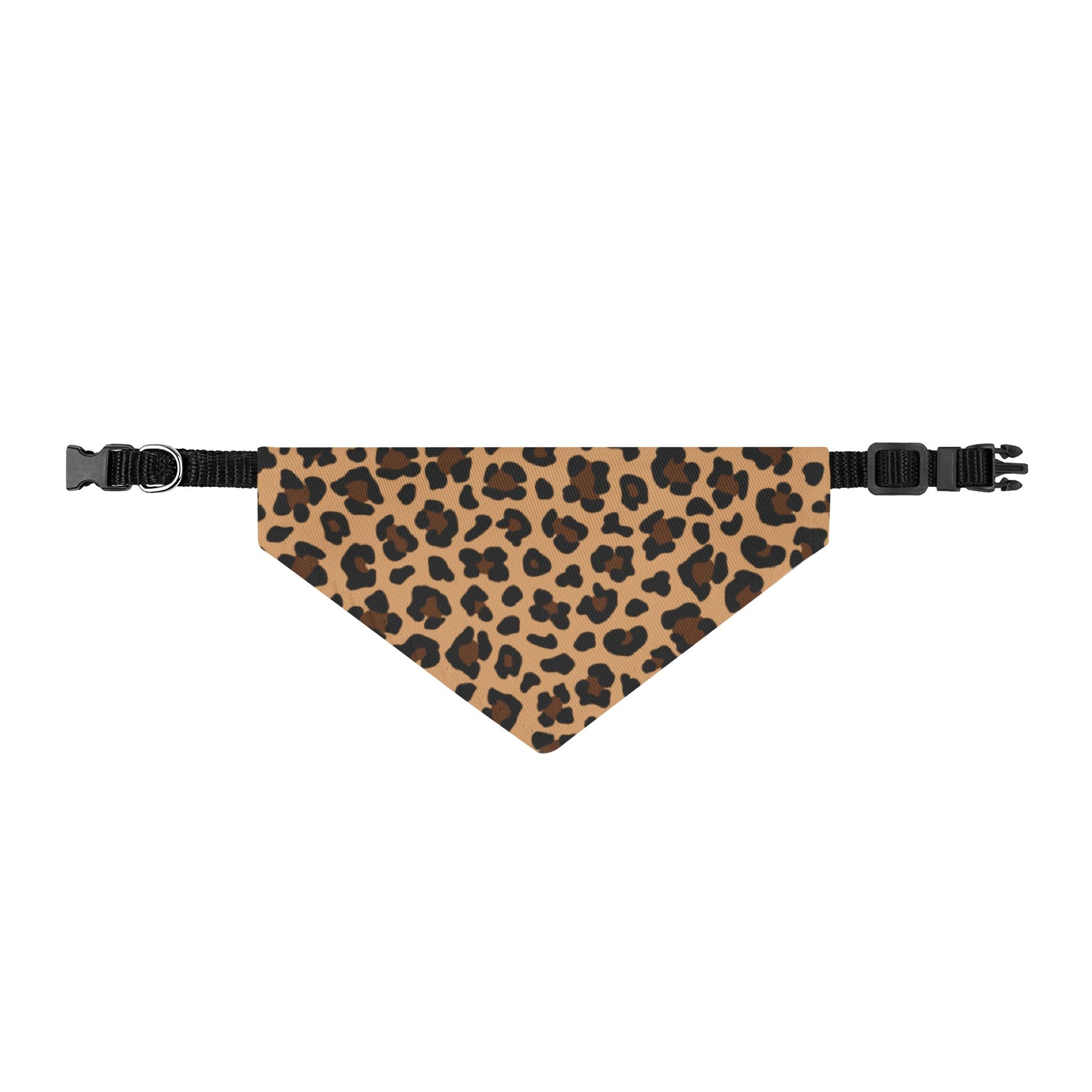 Leopard Print Clip-On Pet Bandana | Adjustable Collar Accessory for Dogs & Cats