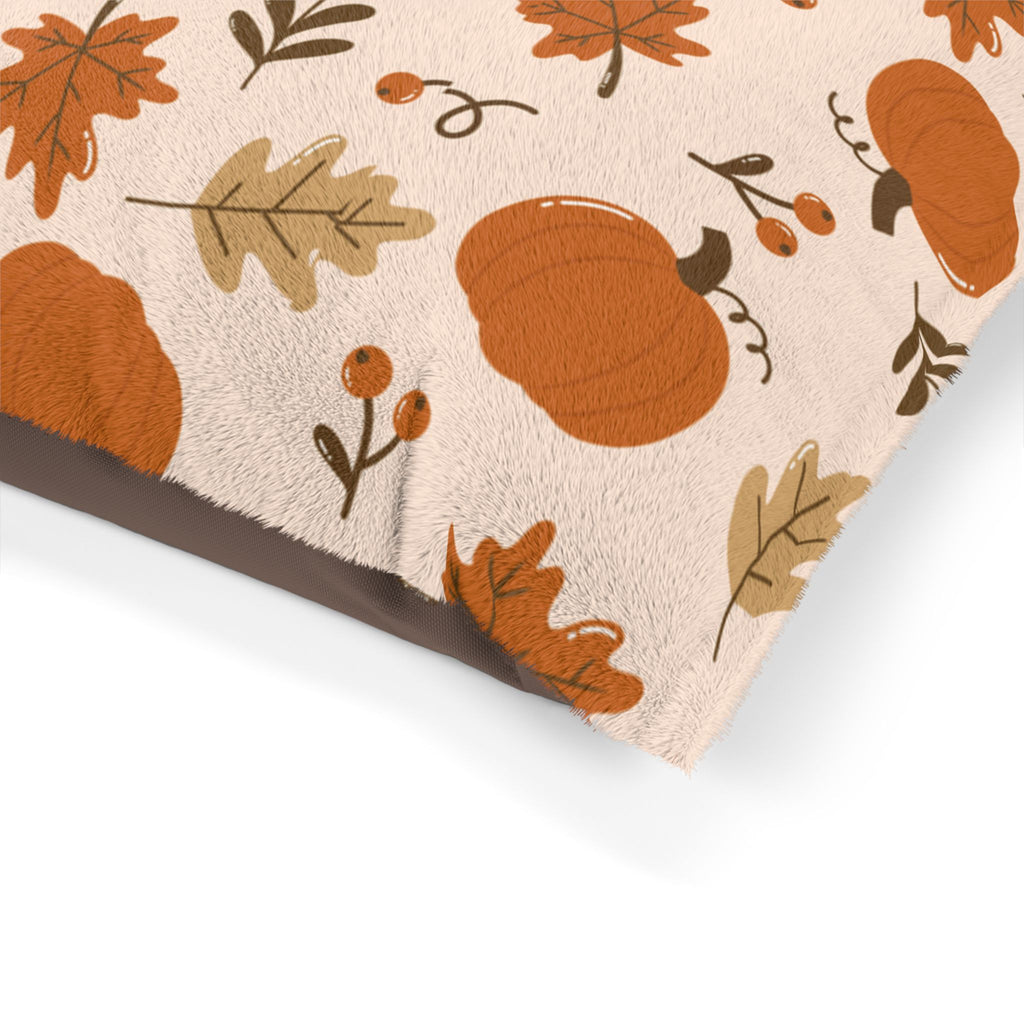 Autumn Pumpkin Pet Bed  Cozy Fall Dog & Cat Cushion