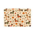 Autumn Dachshund Pet Food Mat (12x18)  Fall Pumpkins & Leaves Dog Bowl Placemat