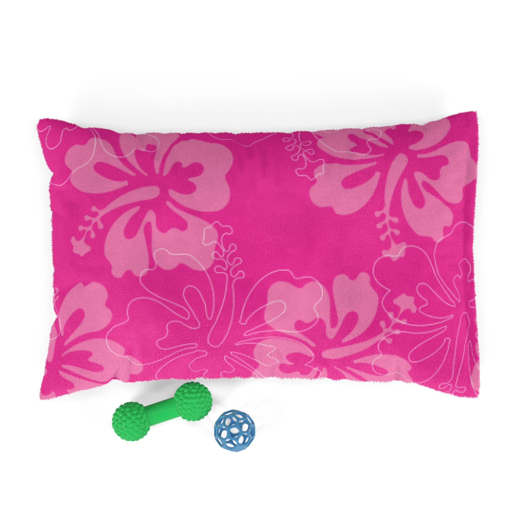 Pink Hibiscus Pet Bed | Floral Dog & Cat Cushion