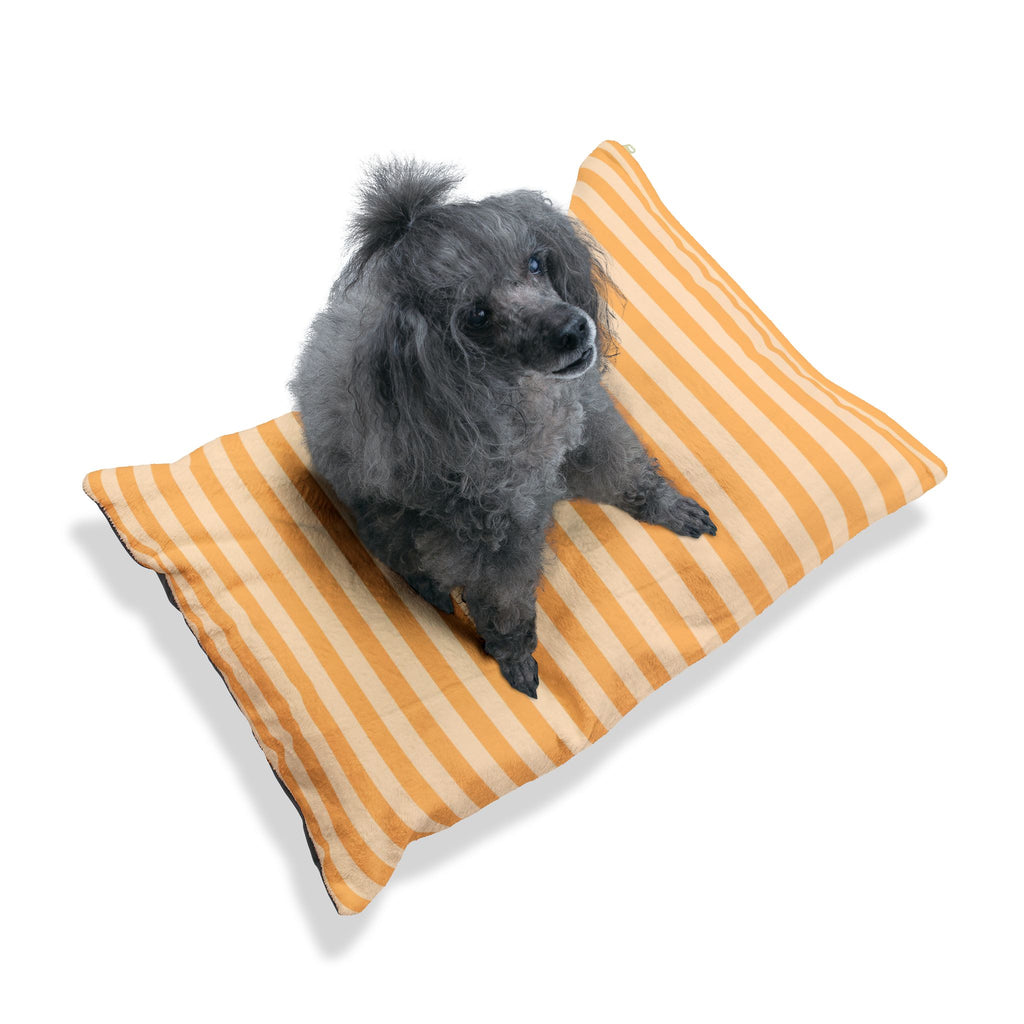 Striped Cozy Pet Bed – Soft Plush Dog & Cat Cushion