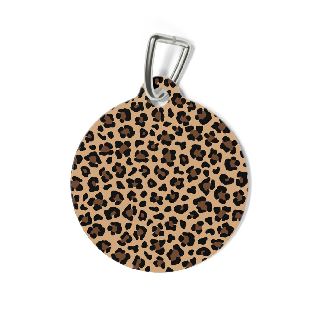 Leopard Print Personalized Pet Tag – Custom Engraved Cat & Dog ID Tag