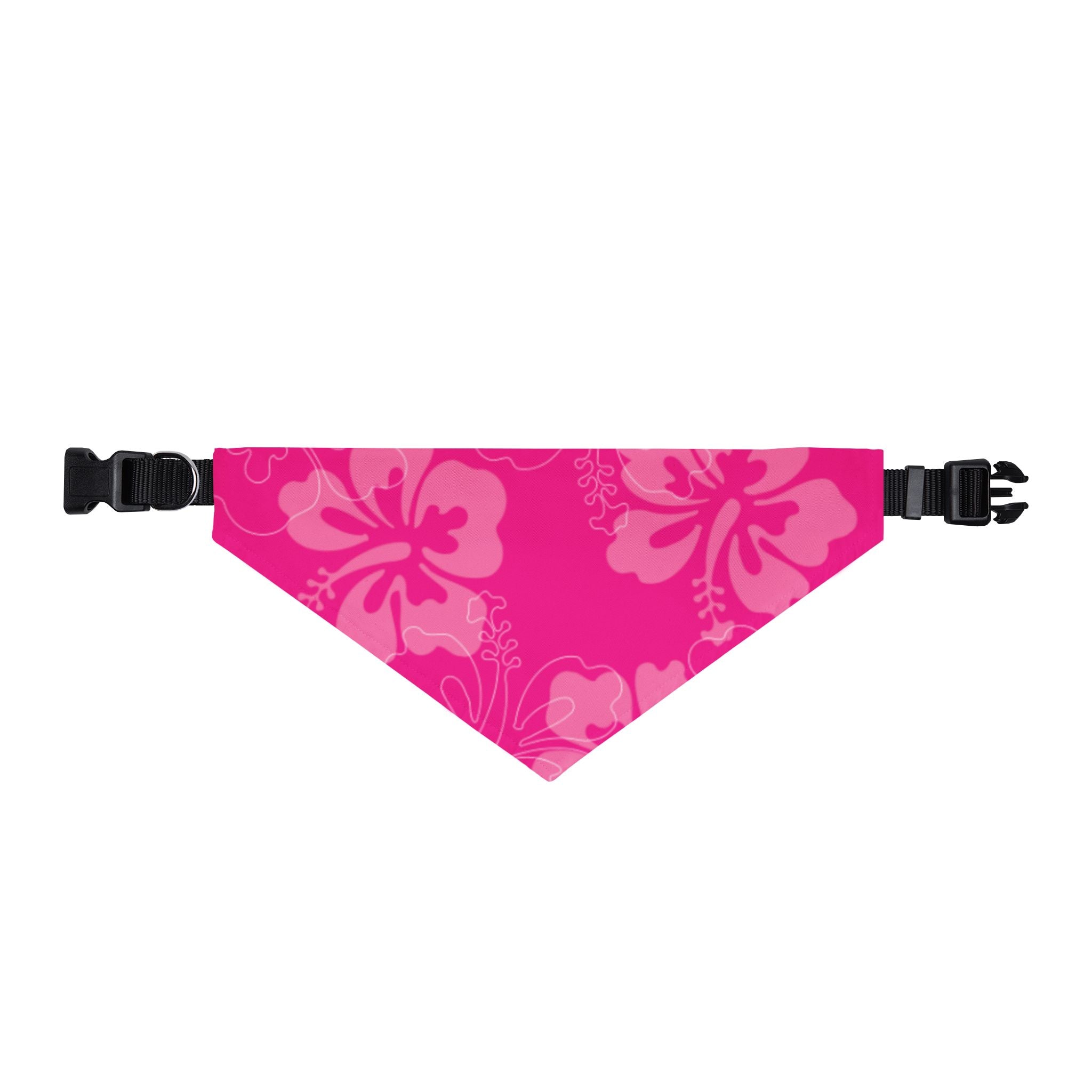 Pink Hibiscus Clip-On Pet Bandana | Tropical Floral Dog & Cat Collar Accessory