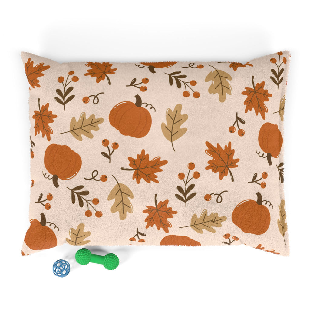 Autumn Pumpkin Pet Bed  Cozy Fall Dog & Cat Cushion