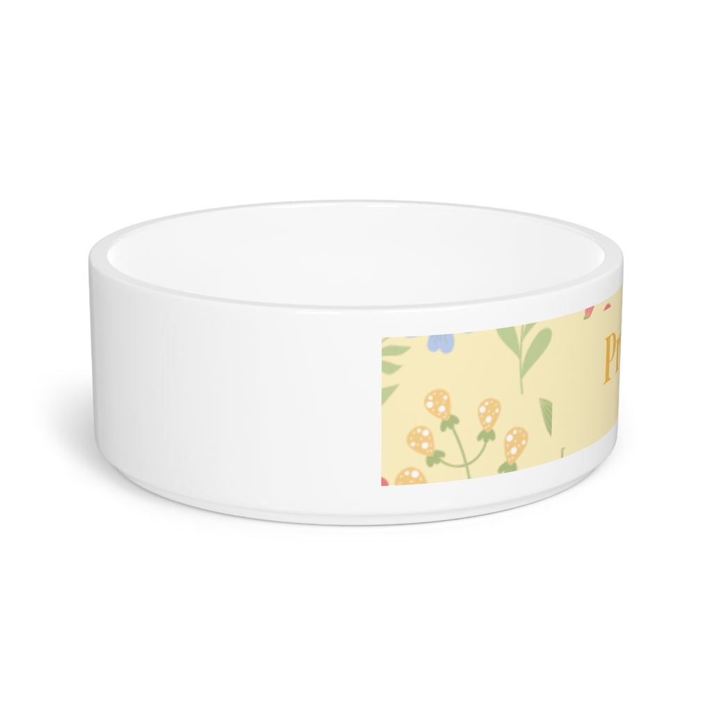 Princess Floral Pet Bowl | Personalized Ceramic Dog & Cat Bowl