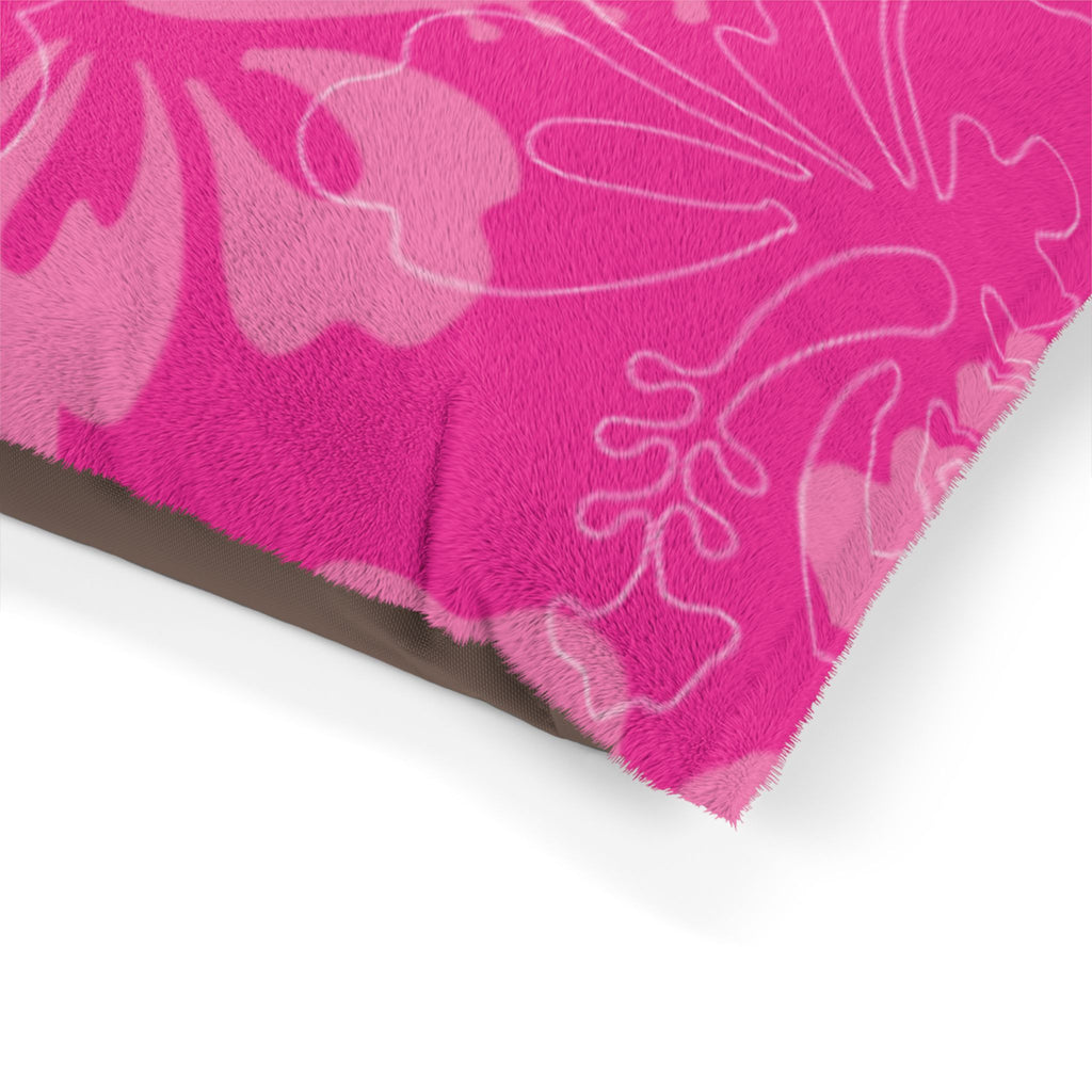 Pink Hibiscus Pet Bed | Floral Dog & Cat Cushion