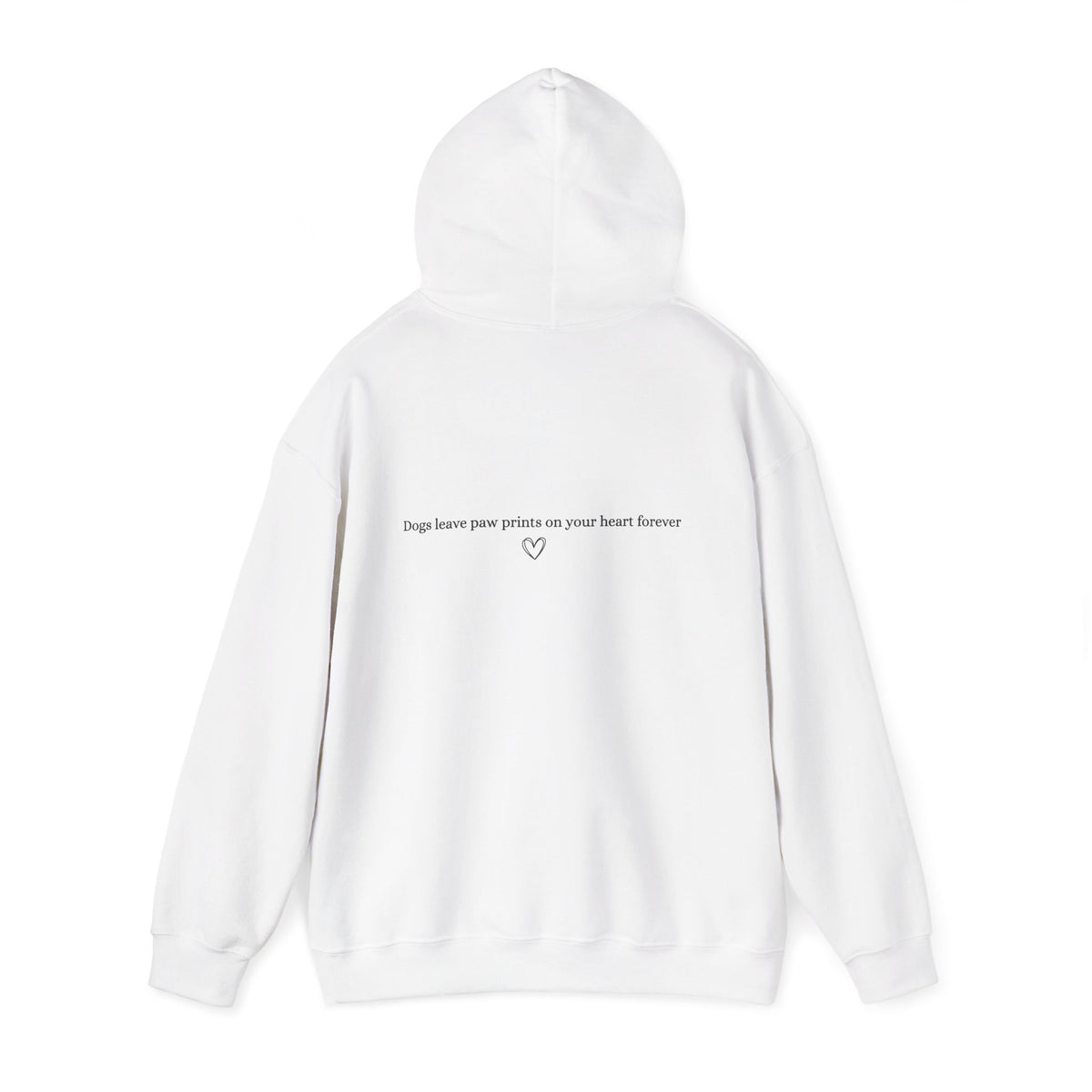 Dog Mom Hoodie  Minimal Line Art Dogs with "Dogs leave paw prints on your heart forever" Back Text