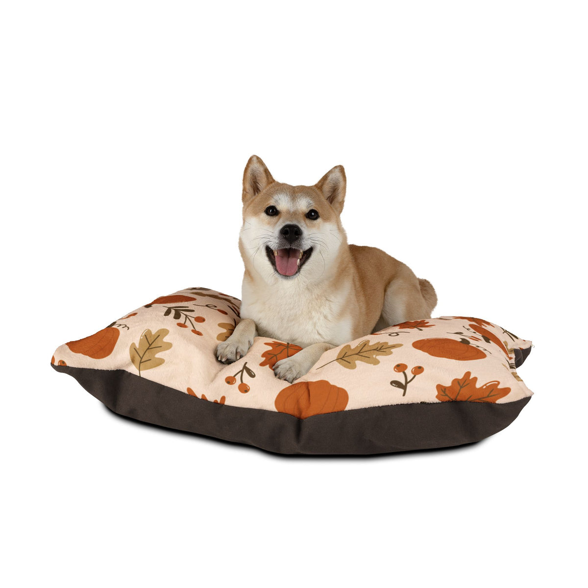 Autumn Pumpkin Pet Bed  Cozy Fall Dog & Cat Cushion