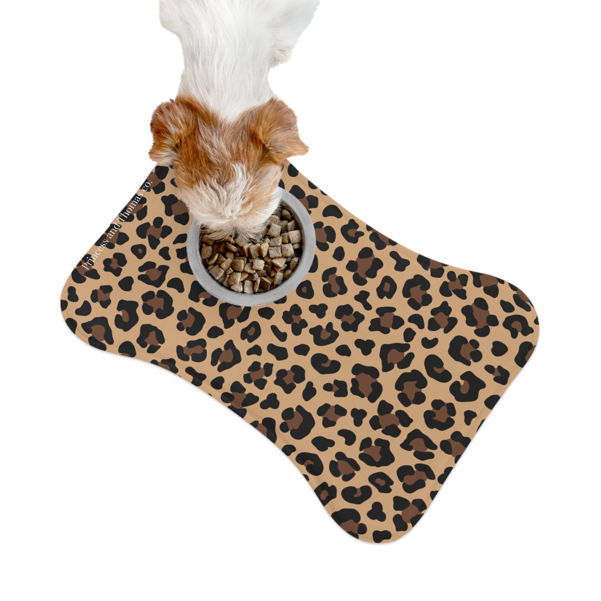 Leopard Print Pet Feeding Mat | Non-Slip Waterproof Bowl Placemat for Dogs & Cats