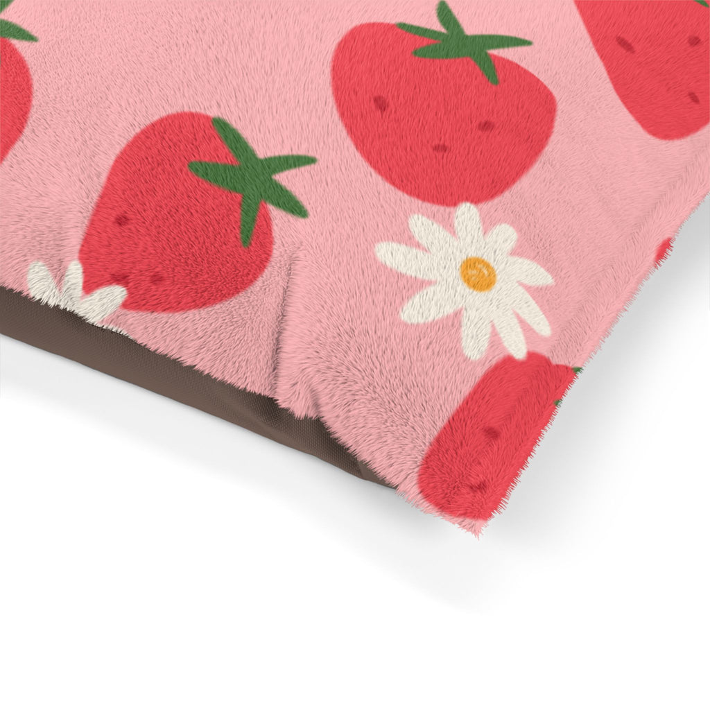 Strawberry Daisy Pet Bed Cute Pink Floral Dog & Cat Cushion