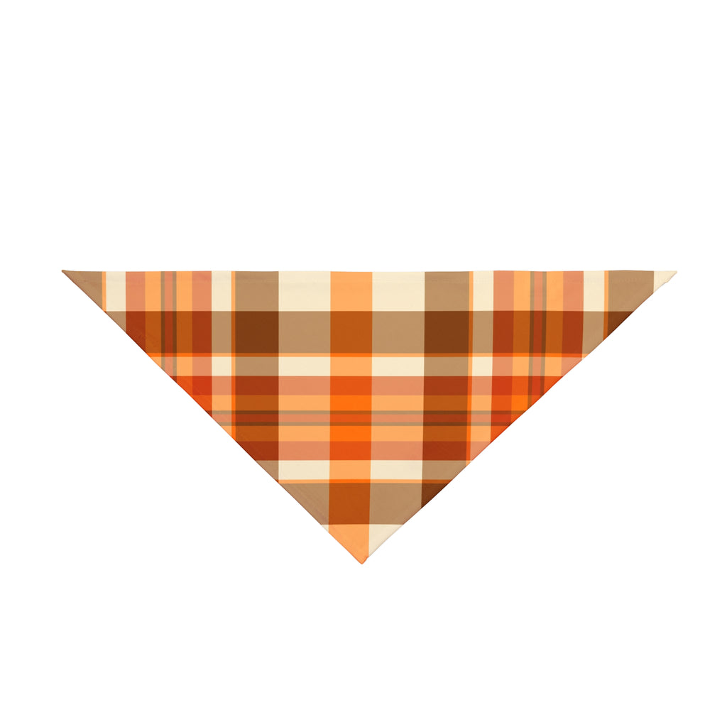 Autumn Plaid Pet Bandana – Orange & Brown Fall Dog Bandana