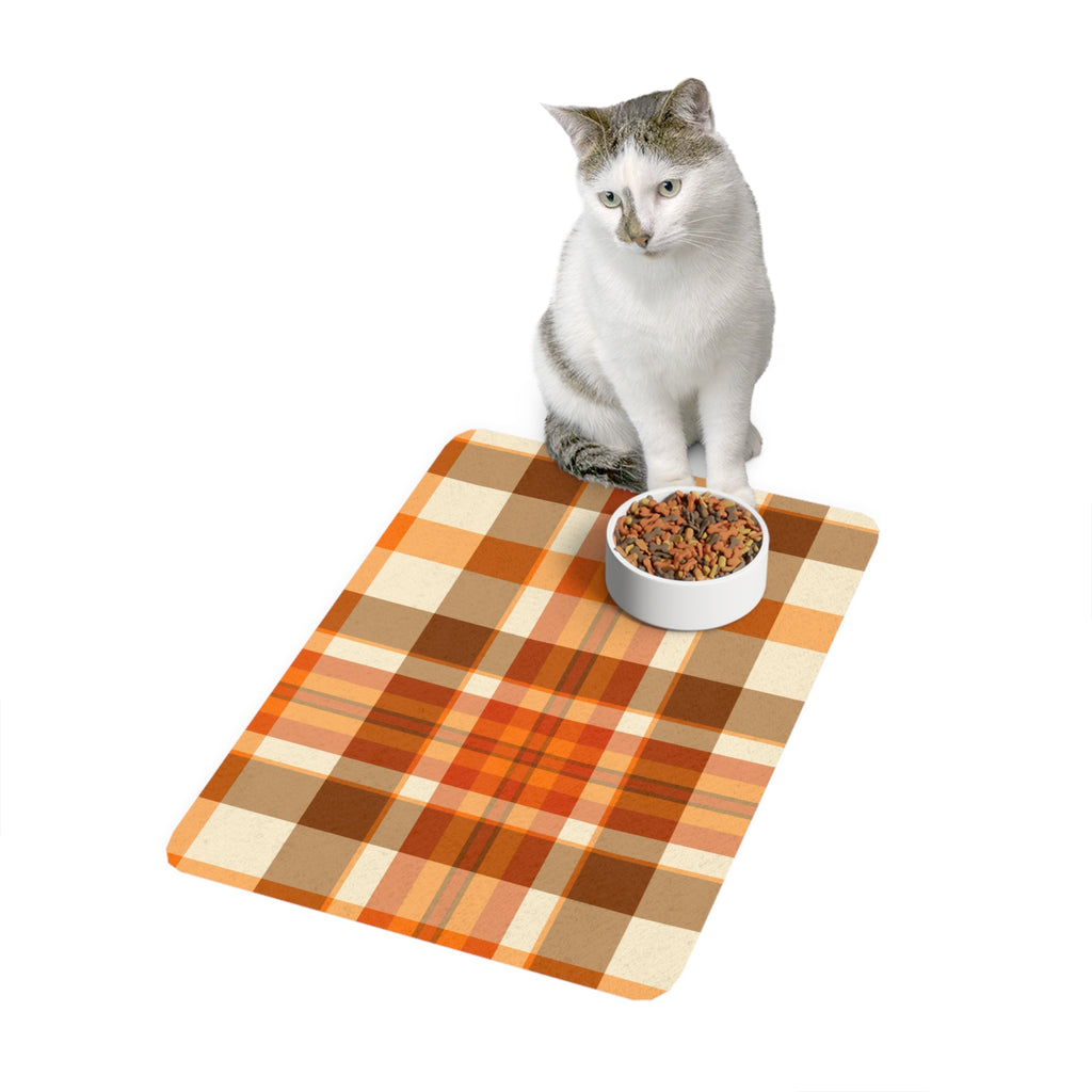 Autumn Plaid Pet Food Mat (12x18)