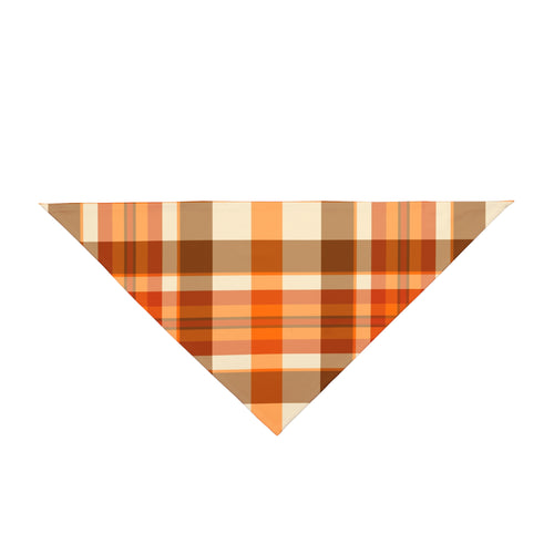 Autumn Plaid Pet Bandana – Orange & Brown Fall Dog Bandana