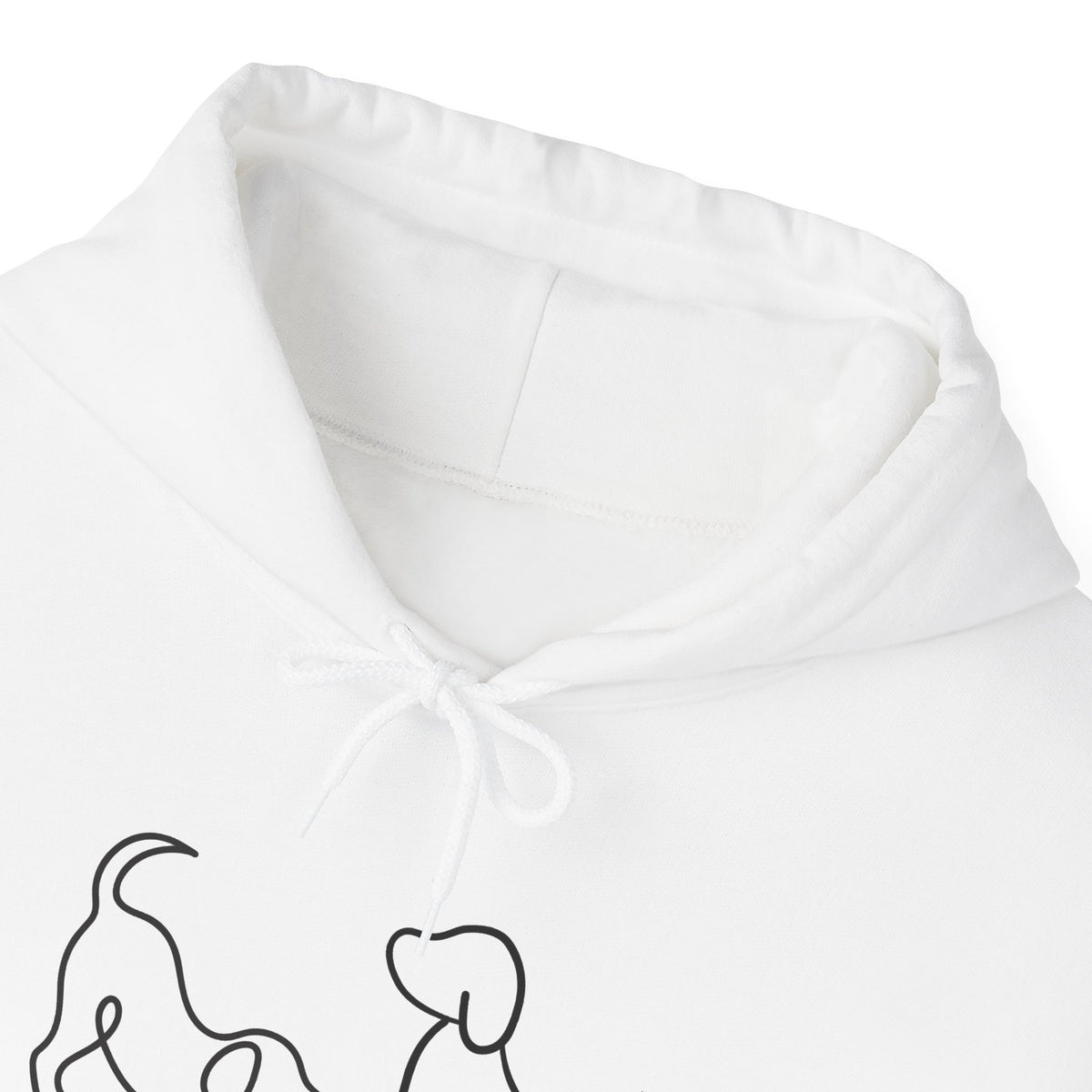 Dog Mom Hoodie  Minimal Line Art Dogs with "Dogs leave paw prints on your heart forever" Back Text
