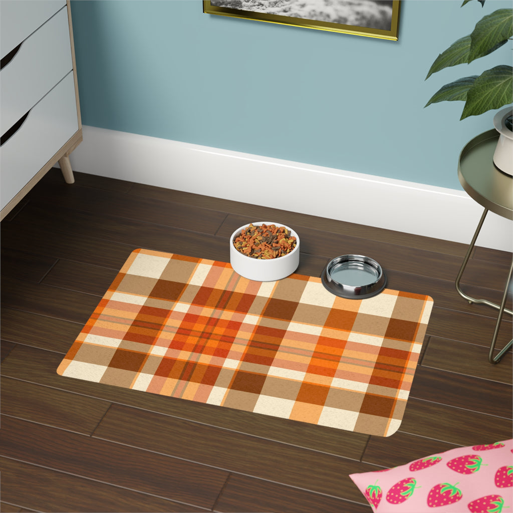 Autumn Plaid Pet Food Mat (12x18)