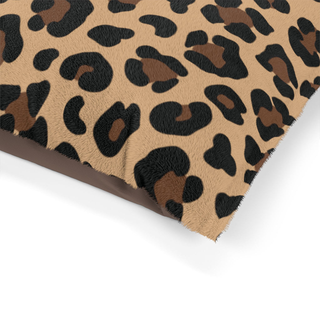 Leopard Print Plush Pet Bed | Cozy Decorative Dog & Cat Cushion