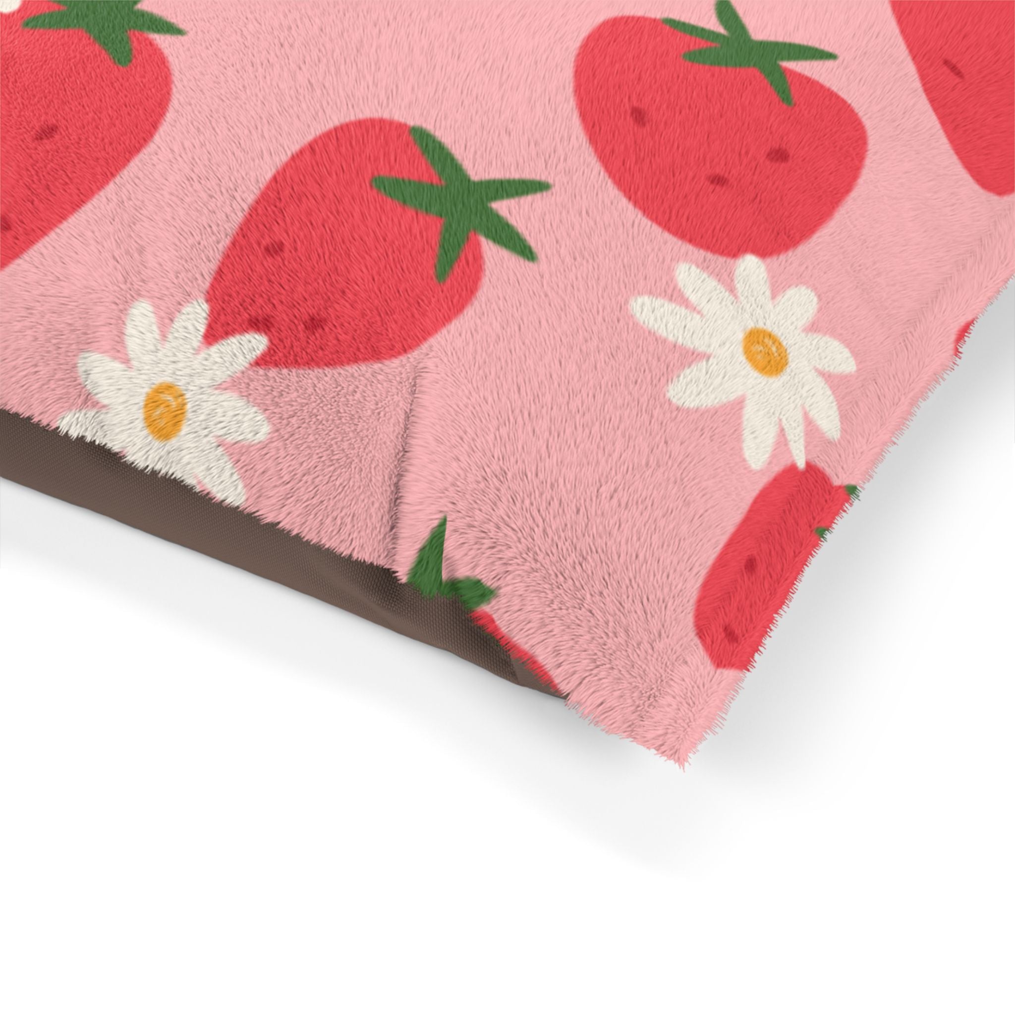 Strawberry Daisy Pet Bed Cute Pink Floral Dog & Cat Cushion
