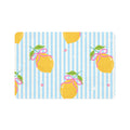 Lemon Stripe Pet Food Mat (12x18)  Cute Non-Slip Feeding Placemat for Cats & Dogs
