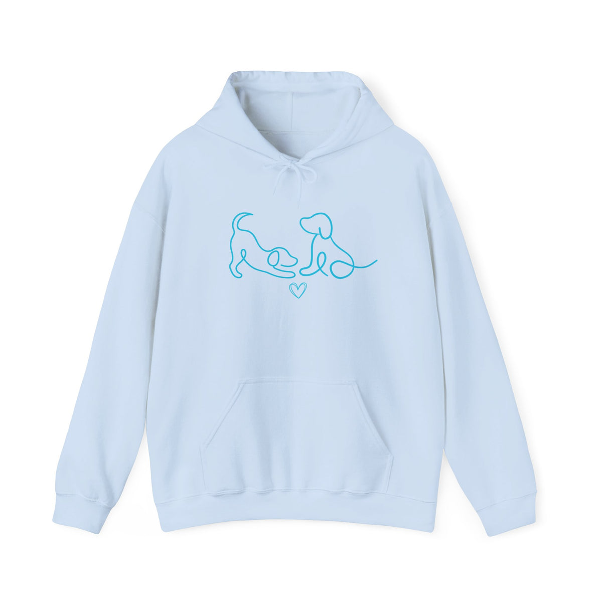 Dog Mom Hoodie  Minimal Line Art Dogs with "Dogs leave paw prints on your heart forever" Back Text