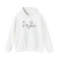 Dog Mom Hoodie  Minimal Line Art Dogs with "Dogs leave paw prints on your heart forever" Back Text
