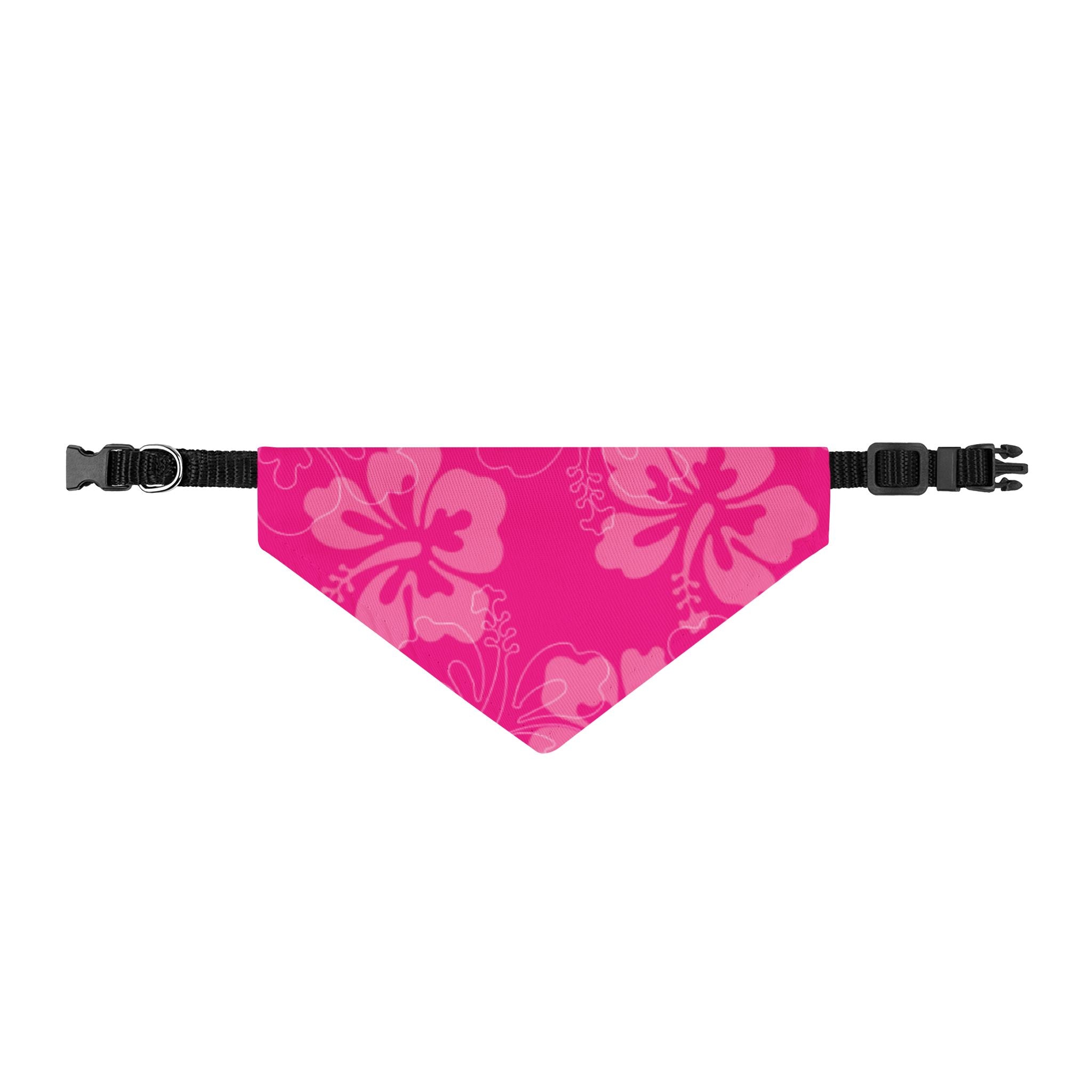 Pink Hibiscus Clip-On Pet Bandana | Tropical Floral Dog & Cat Collar Accessory